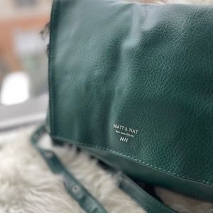 Green Matt & Nat Crossbody Purse with Silver Hardware.